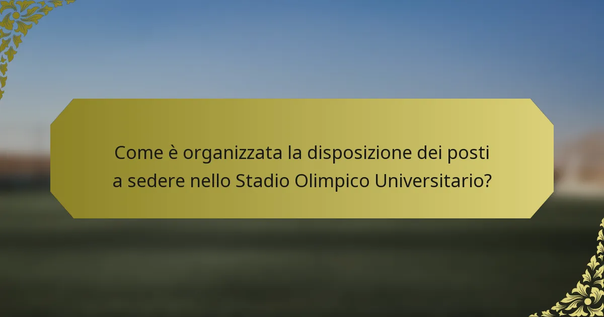 Come è organizzata la disposizione dei posti a sedere nello Stadio Olimpico Universitario?