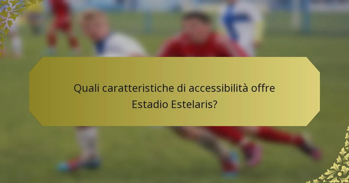 Quali caratteristiche di accessibilità offre Estadio Estelaris?