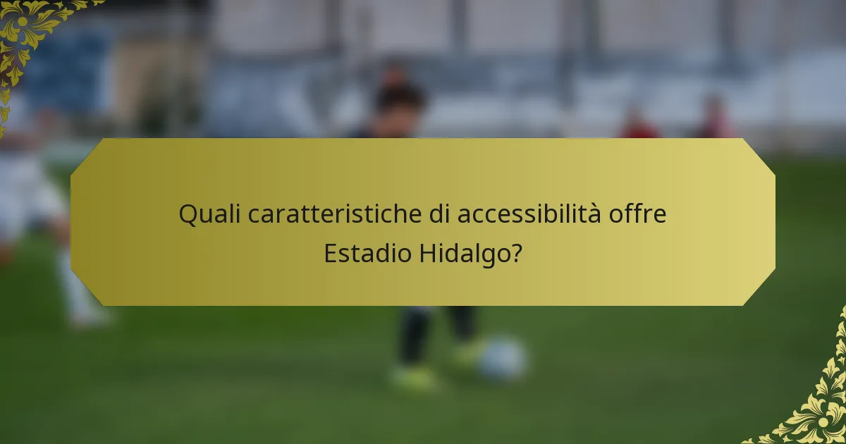 Quali caratteristiche di accessibilità offre Estadio Hidalgo?