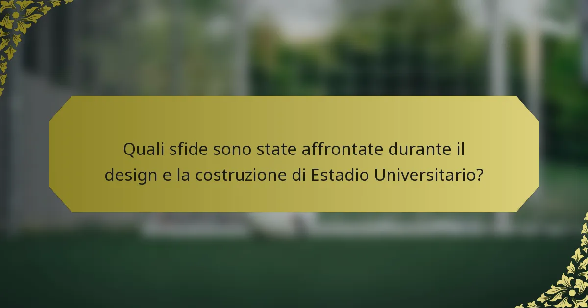 Quali sfide sono state affrontate durante il design e la costruzione di Estadio Universitario?
