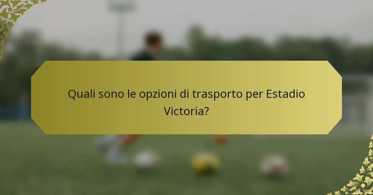 Quali sono le opzioni di trasporto per Estadio Victoria?