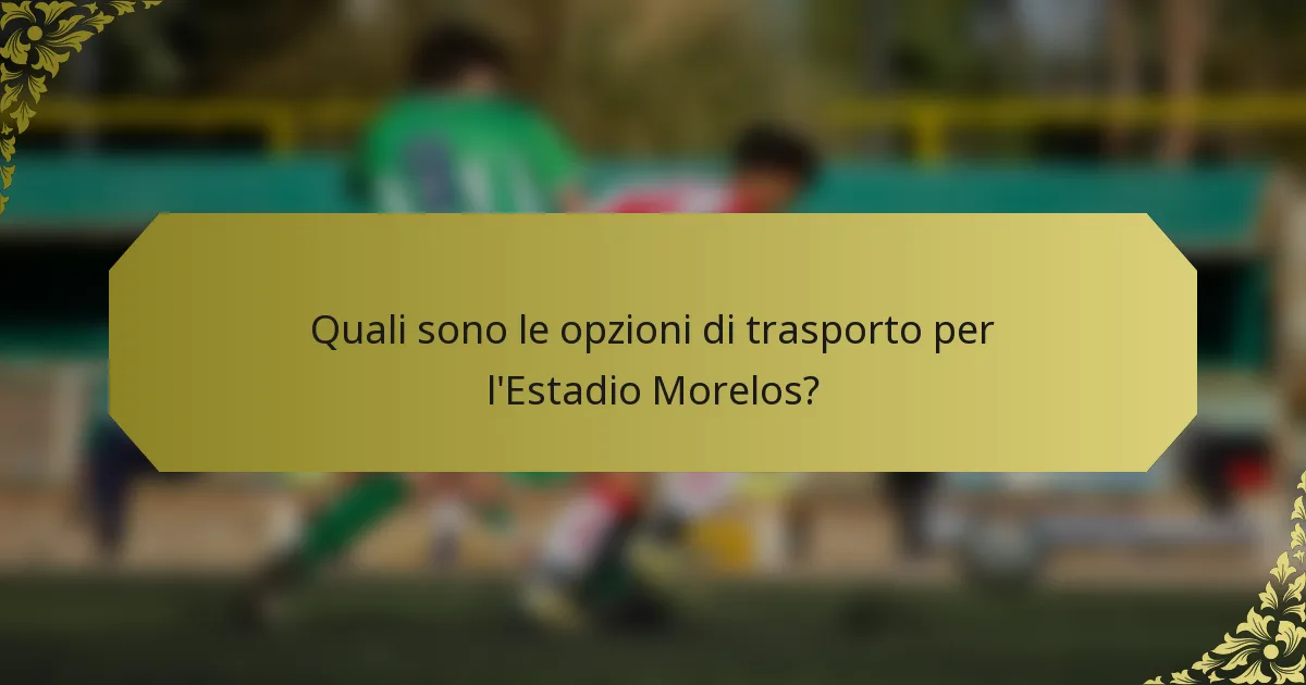 Quali sono le opzioni di trasporto per l'Estadio Morelos?