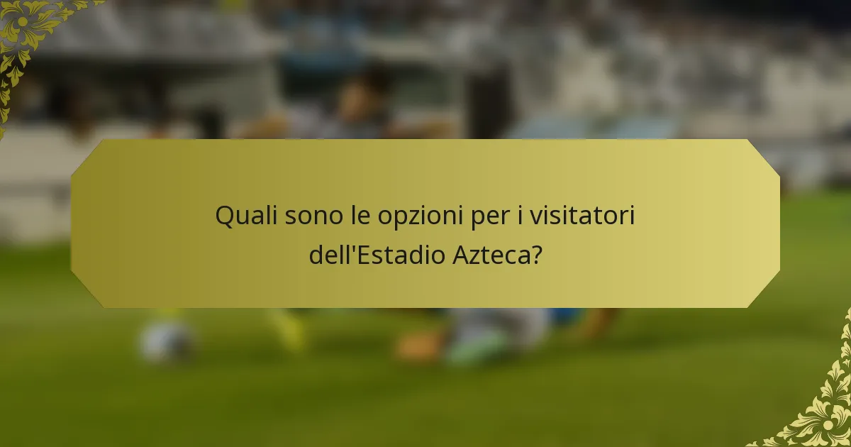 Quali sono le opzioni per i visitatori dell'Estadio Azteca?