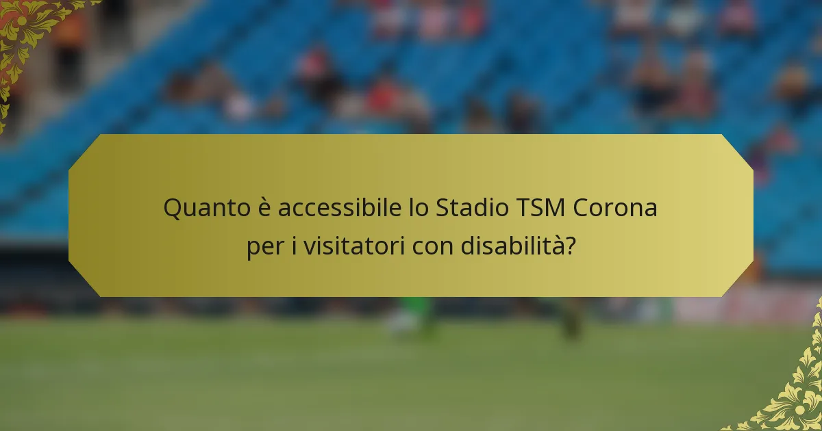 Quanto è accessibile lo Stadio TSM Corona per i visitatori con disabilità?